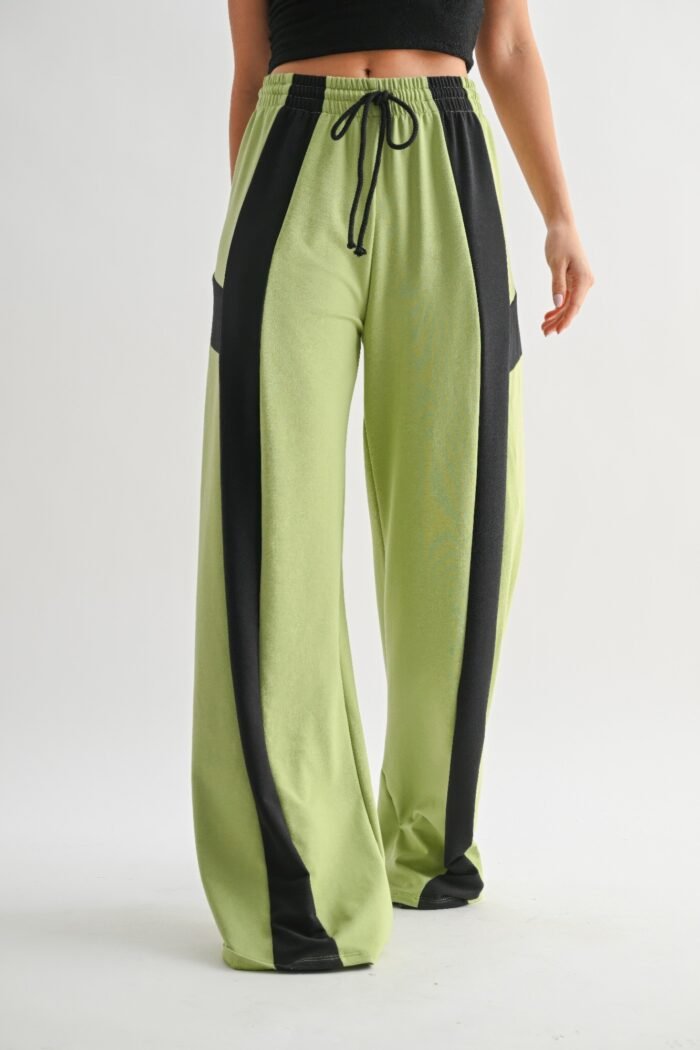 Color block wide leg lounge pants - image 1