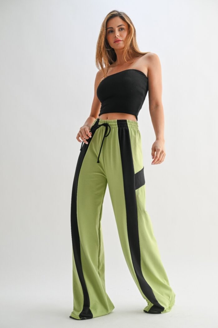Color block wide leg lounge pants - image 2