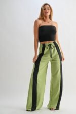 Color Block Wide Leg Lounge Pants - Image 5