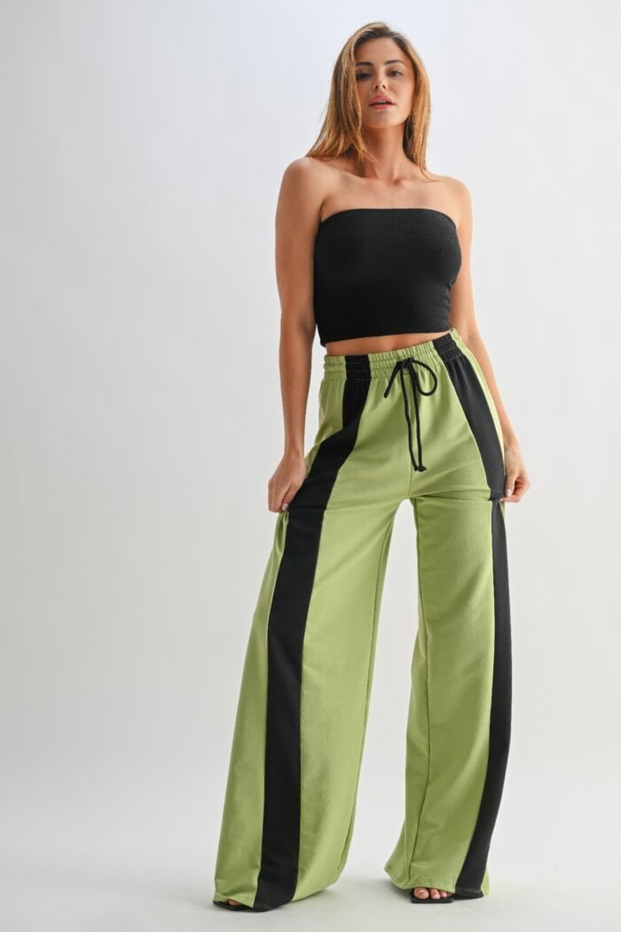 Color block wide leg lounge pants - image 5