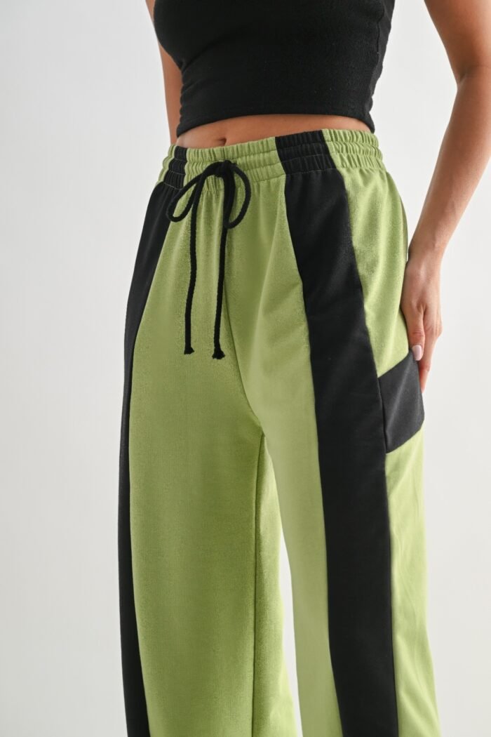 Color block wide leg lounge pants - image 8