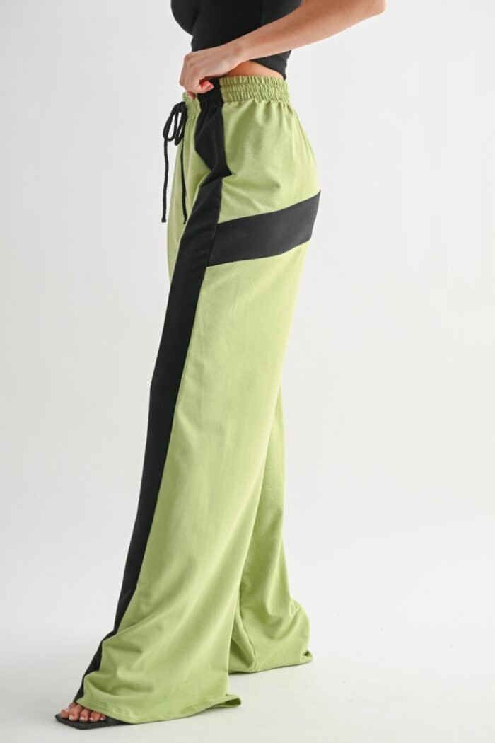 Color block wide leg lounge pants - image 9