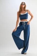 Drawstring Lounge Pants & Crop Top Set - Image 2