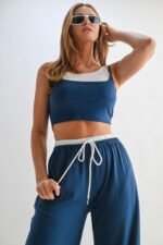 Drawstring Lounge Pants & Crop Top Set - Image 5