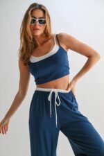 Drawstring Lounge Pants & Crop Top Set - Image 7