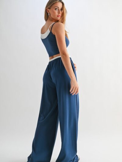 Drawstring Lounge Pants & Crop Top Set