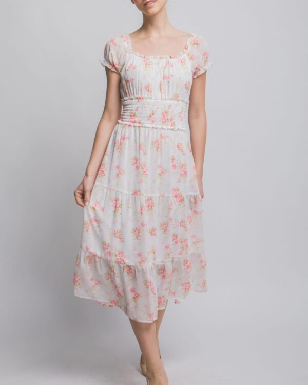 Short Sleeve Floral Maxi Dress