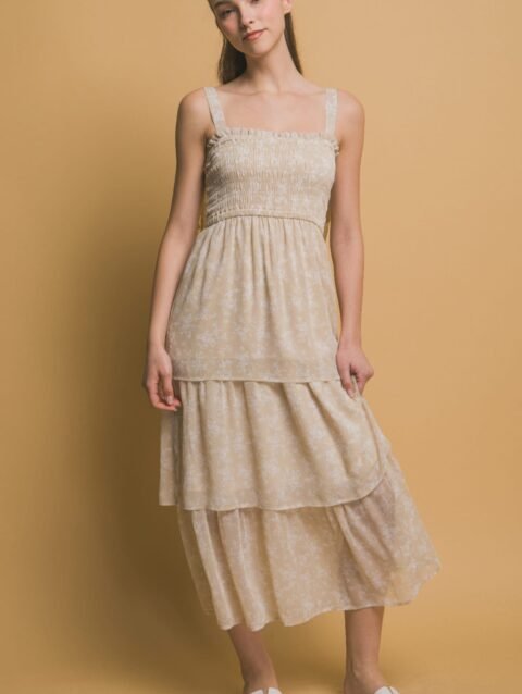 Tiered Midi Floral Dress