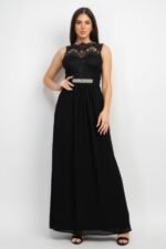 Jewel Waist-tie Lace Maxi Dress - Image 5