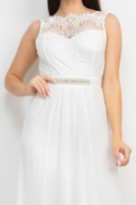 Jewel Waist-tie Lace Maxi Dress - Image 3