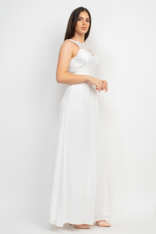 Jewel Waist-tie Lace Maxi Dress - Image 4