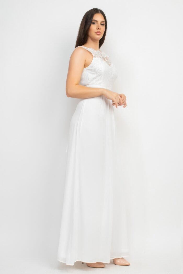 Jewel waist-tie lace maxi dress - image 4