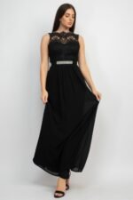 Jewel Waist-tie Lace Maxi Dress - Image 6