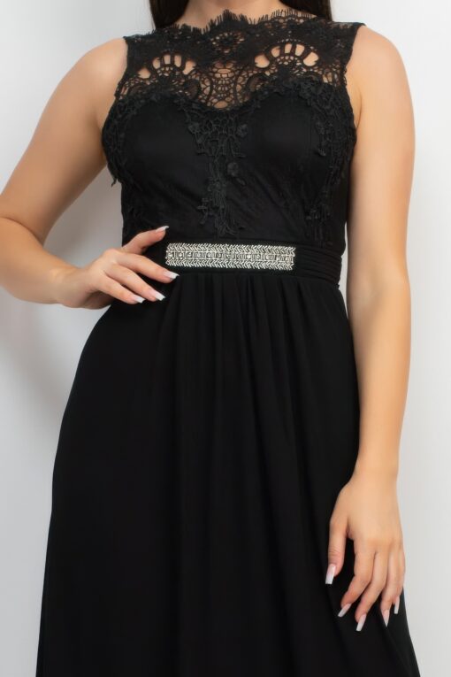 Jewel Waist-tie Lace Maxi Dress - Image 8