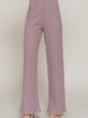Inside Elastic Waistband Wide Rib Knit Pants
