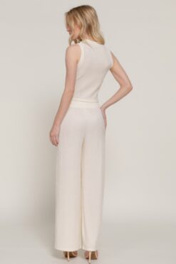 Sleeveless Top & Crinkle Knit Pants Set