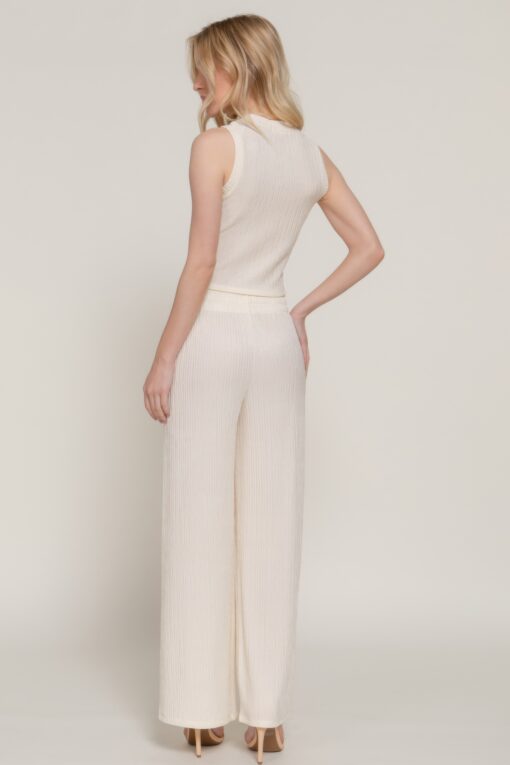 Sleeveless Top & Crinkle Knit Pants Set - Image 18