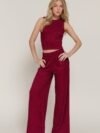 Sleeveless Top & Crinkle Knit Pants Set