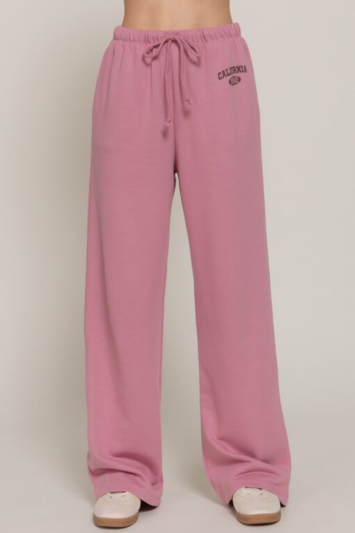 sweatpants with drawstring and printed waistband