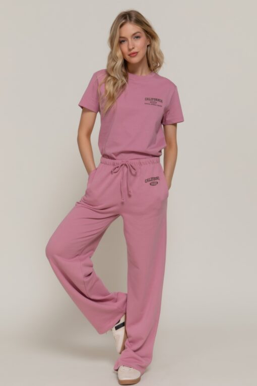 sweatpants with drawstring and printed waistband