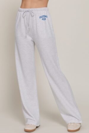 sweatpants with drawstring and printed waistband