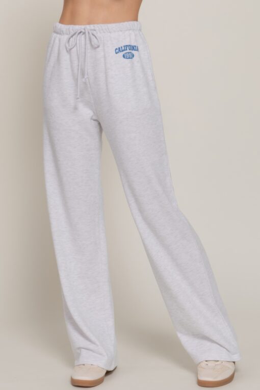 sweatpants with drawstring and printed waistband