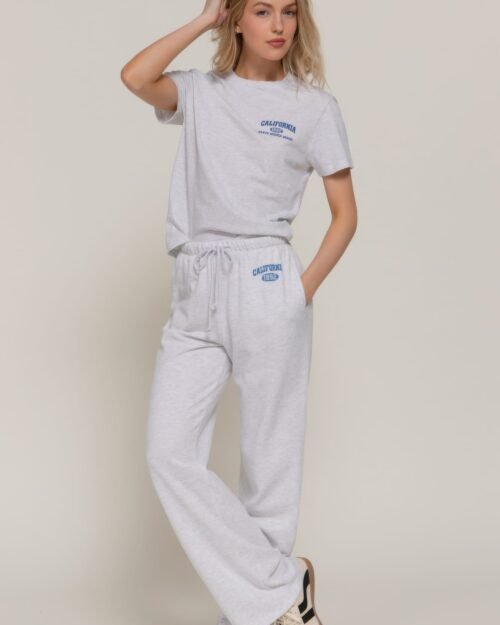 sweatpants with drawstring and printed waistband