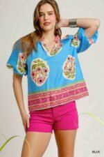 Boho-chic Floral Print Blouse - Image 6