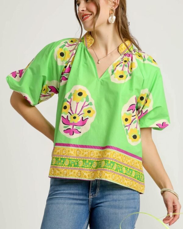 Boho-chic Floral Print Blouse