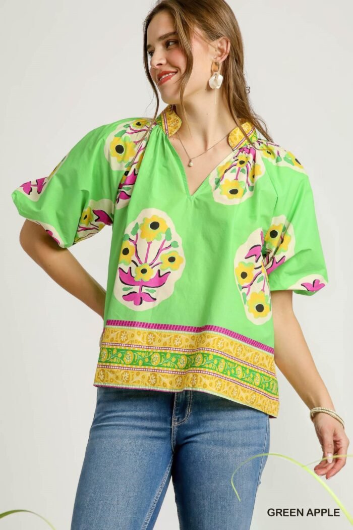 Boho-chic floral print blouse - image 1