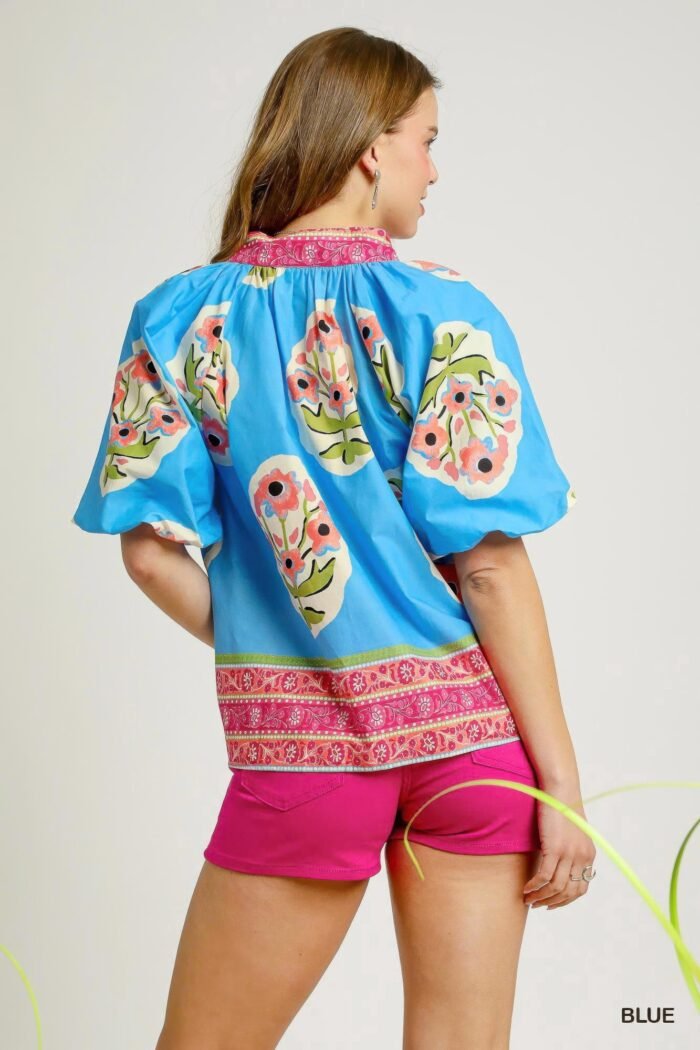 Boho-chic floral print blouse - image 9
