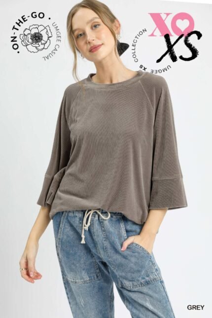 Ribbed Knit Oversized Top