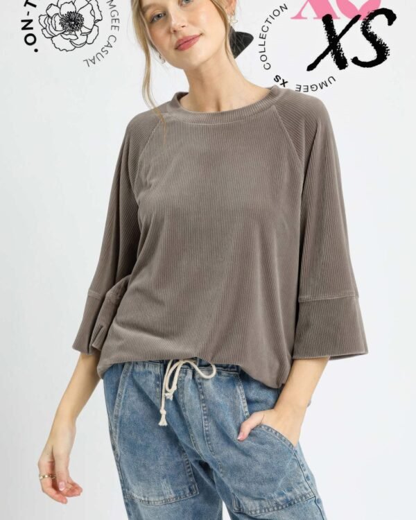 Ribbed Knit Oversized Top