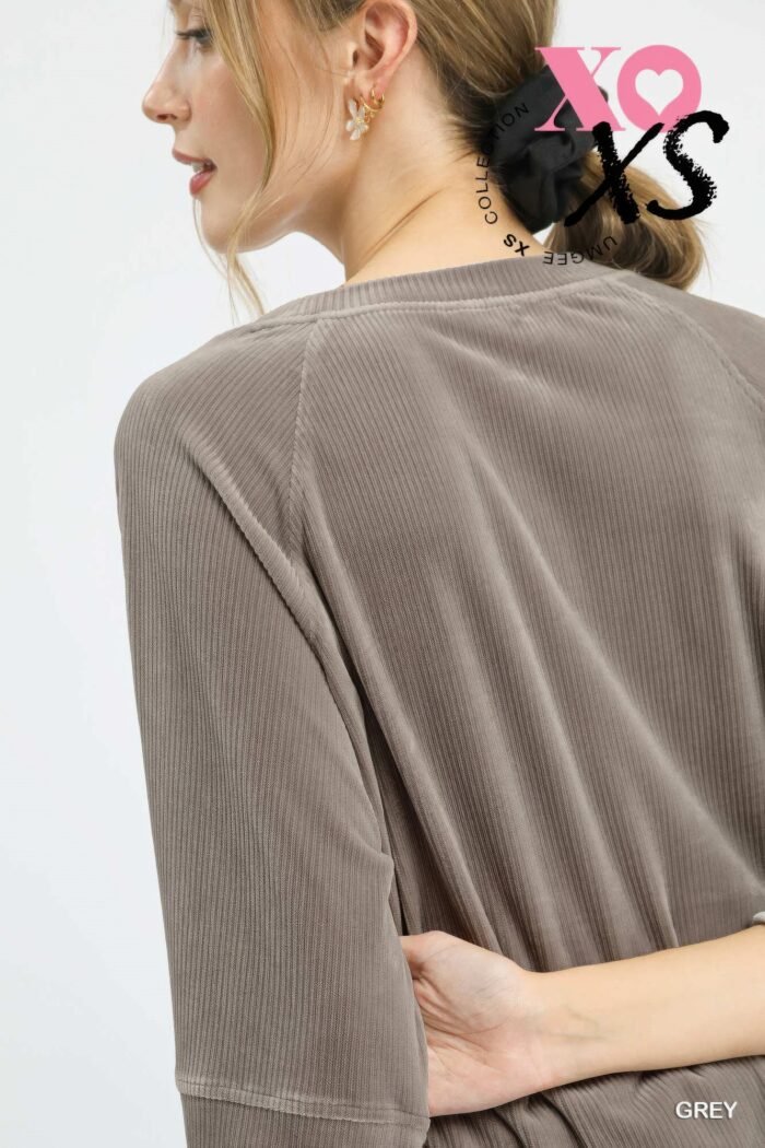 Ribbed Knit Oversized Top - Image 4