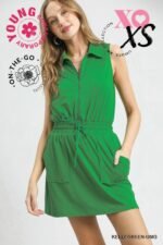Zip Front Casual Mini Dress
