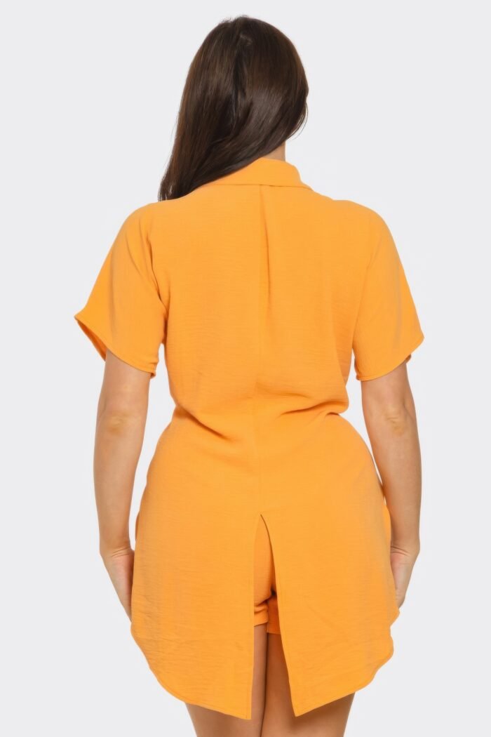 Front tie back oversized slit top and shorts set - image 15