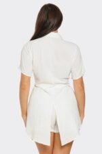 Front Tie Back Oversized Slit Top And Shorts Set - Image 10