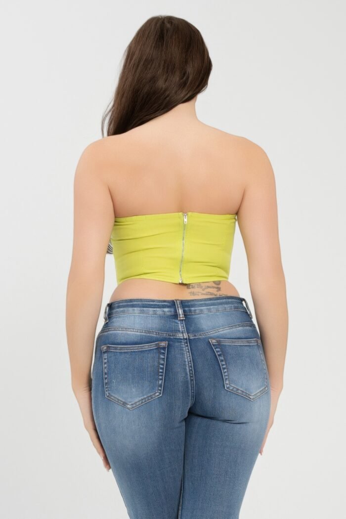 Front fold-over color contrast tube top - image 10