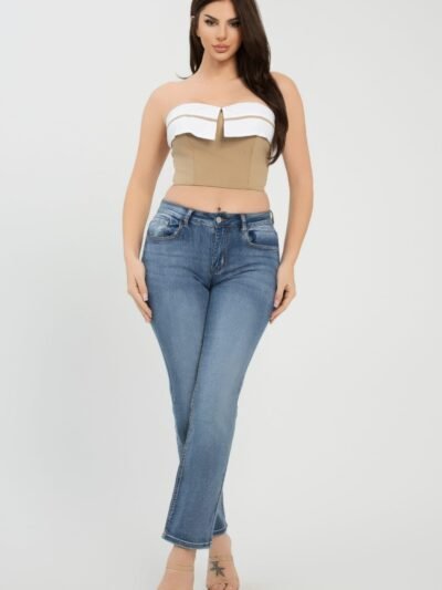Front Fold-over Color Contrast Tube Top Front Fold-over Color Contrast Tube Top