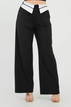 Front Button Fold-over Inside Zipper Pants Front Button Fold-over Inside Zipper Pants