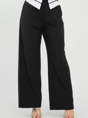 Front Button Fold-over Inside Zipper Pants