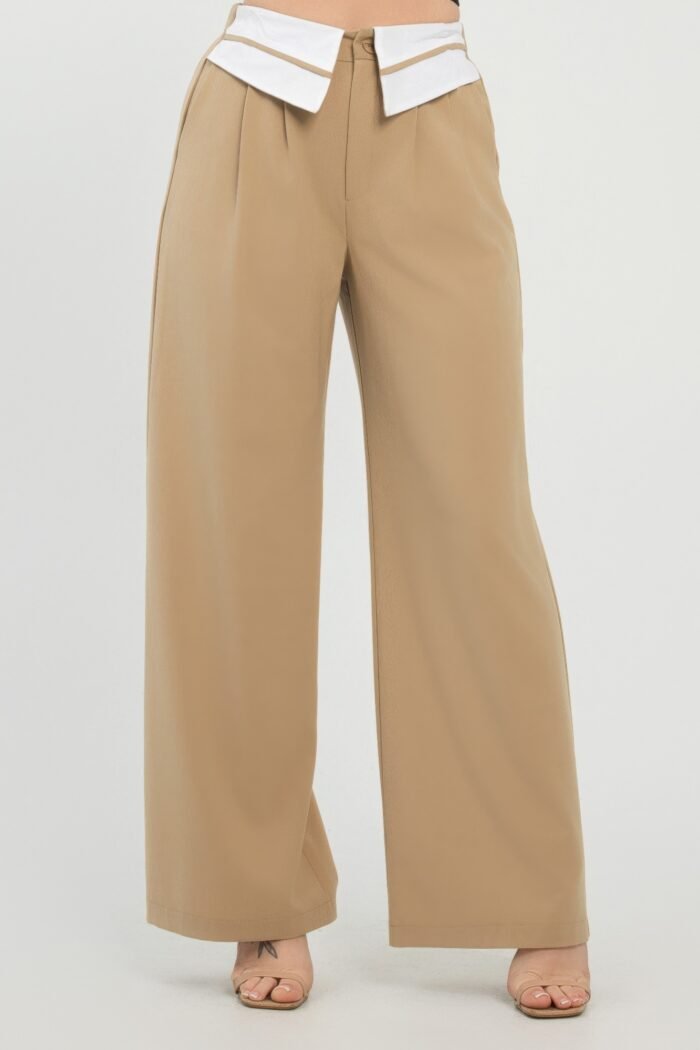 Front button fold-over inside zipper pants - image 6