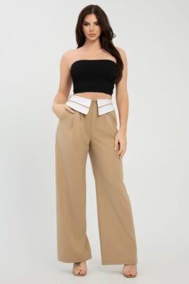 Front Button Fold-over Inside Zipper Pants Front Button Fold-over Inside Zipper Pants