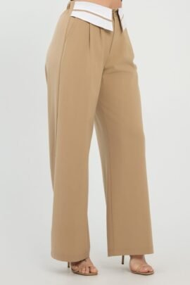 Front Button Fold-over Inside Zipper Pants Front Button Fold-over Inside Zipper Pants