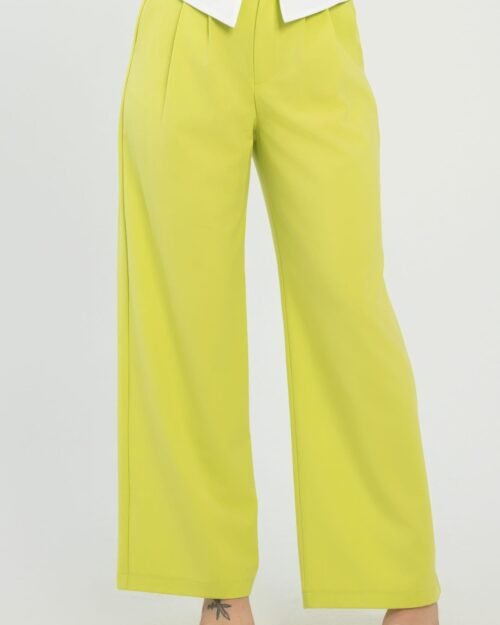 Front Button Fold-over Inside Zipper Pants