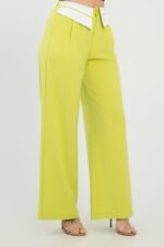 Front Button Fold-over Inside Zipper Pants - Image 3