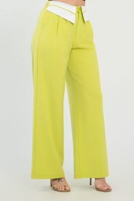 Front Button Fold-over Inside Zipper Pants Front Button Fold-over Inside Zipper Pants
