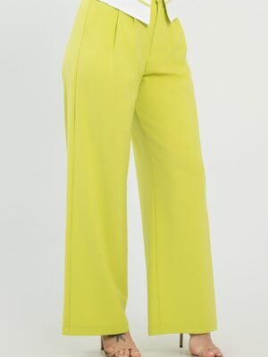Front Button Fold-over Inside Zipper Pants