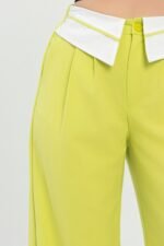 Front Button Fold-over Inside Zipper Pants - Image 4