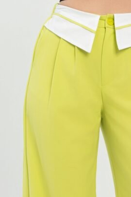 Front Button Fold-over Inside Zipper Pants Front Button Fold-over Inside Zipper Pants